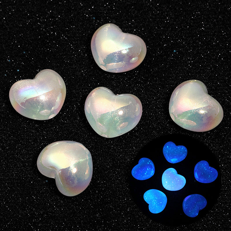 Wholesale 100pcs Luminous fat love acrylic beads
